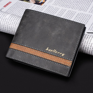 Baellerry <b>Men's</b> <b>Wallet</b> Slim Multi-Card Slot Leather <b>Wallet</b> With Contrasting Stitching <b>For</b> Everyday Use - Product Image 2