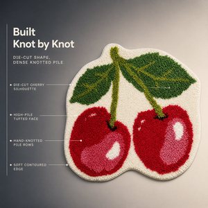 Cherry Cute <strong>Bath</strong> Carpet <strong>Funky</strong> Bathroom <strong>Mats</strong> Non Slip Cute Fruit Shaped Super Soft Doormat Irregular Shape Rugs Home Use - Product Image 4
