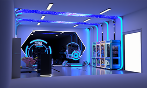 เครื่องยิงปืนเสมือนจริงหลายคนเกม <span class=keywords><strong>VR</strong></span> สนามกีฬา eSports Mall โซนเกมโรมมิ่งเดิน <span class=keywords><strong>VR</strong></span> บ้านไฟเบอร์กลาสเพื่อการศึกษา - Product Image 2