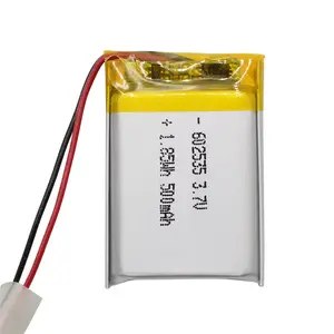 Bateria de lítio polímero de pcm lipo, 602535 3.7v 500mah para rastreador de gps
