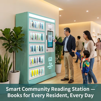 Meuble de bibliothèque HAUMR : Casier de dépôt de livres tout-en-un, Kiosque de circulation de livres, Armoire de bibliothèque pour service de bibliothèque autonome