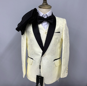 2025 costumes formels pour garçons de haute qualité simple boutonnage mariage enfants Jacquard <span class=keywords><strong>costume</strong></span> trois pièces ensemble - Product Image 5