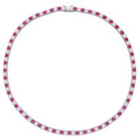 Benutzer definierte 18 ''3mm Labor erstellt Rubin Rot Blau Grün Smaragd Peridot Rosa Saphir Weiß Zirkon CZ Wechselnde Tennis Halskette