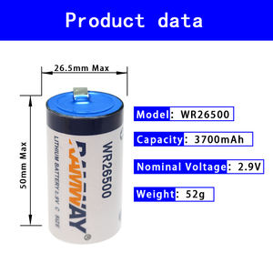 RAMWAY lityum kükürt dioksit WR26500 Aa 2.9v 3700mah <span class=keywords><strong>Liso2</strong></span> pil - Product Image 2