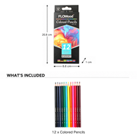 FLOWood – crayons de couleur professionnels à base d'huile, 12 couleurs, boîte en étain pour fournitures scolaires, papeterie de dessin pour artistes