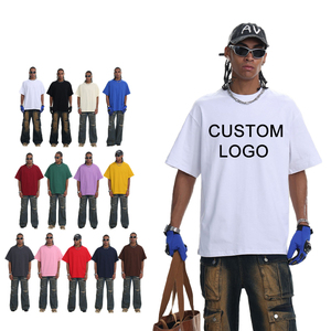 เสื้อยืดคอตตอนหนาน้ำหนักมาก ขายส่ง สั่งทำได้ 100% คอตตอน สไตล์สตรีท คอกลม สกรีนโลโก้ได้ ไซส์ใหญ่ เสื้อยืดโอเวอร์ไซส์ผู้ชาย - Product Image 1