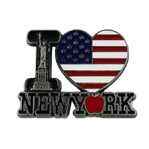 Benutzer definierte berühmte Stadt New York 3D Kühlschrank Magnete Metall Souvenir Kühlschrank Magnete für New York Tourist