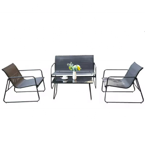 Muebles de Jardin Conjuntos Sofa 4 Plazas Textileno Gris negro Azul moderno patio Garden SOFA set muebles de jardin 4 piezas - Product Image 3