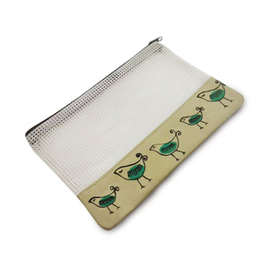 Bolsa de cosméticos transparente de malla, organizador de artículos de tocador portátil blanco, uso en viajes - Product Image 2