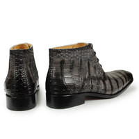 Bottines pour Homme Tendance en Cuir à Motif Crocodile Cheville Habillée Artisanales Sur Mesure Chaussures d'Affaires Populaires pour Costume Classiques à Lacets