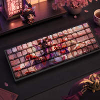 Custom LOL Dumpling Darlings Seraphine 68-Key Side-Printed PBT Dye-Sub OEM Profile Keycaps Set for Mechanical Gaming Keyboard
