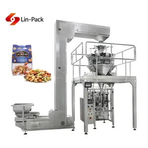 Automatic Vertical 50g To 1kg Mixed Nuts Dry Fruit Filling And Packing Machine Multihead 10 Weigher Vffs Packing Machine