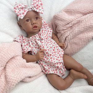 URCHOICE silicona sólida completa 18 ''silicona reborn bebé ojos abiertos Reborn bebé piel oscura mejillas <span class=keywords><strong>gorditas</strong></span> niña para niños pequeños - Product Image 4