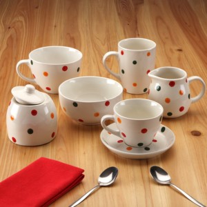 Tazza da Tè in Ceramica con Piattino <span class=keywords><strong>a</strong></span> <span class=keywords><strong>Pois</strong></span> - Product Image 3