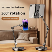 Support de téléphone et tablette flexible à bras long 360°, trépied de diffusion en direct sur bureau, support réglable et rétractable