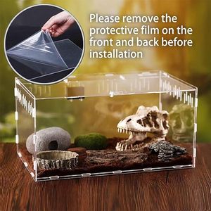 Tanque de terrario con pestillo de bloqueo, caja de alimentación acrílica para reptiles pequeños, reptiles, anfibios, arañas, Tarántula, <span class=keywords><strong>Isopod</strong></span> - Product Image 5