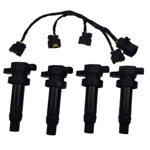 Pièces de véhicule pièces de voiture 4 pièces bobines d'allumage et connecteur prise de faisceau de câbles pour <span class=keywords><strong>Kia</strong></span> <span class=keywords><strong>Soul</strong></span> Hyundai Veloster - Product Image 1