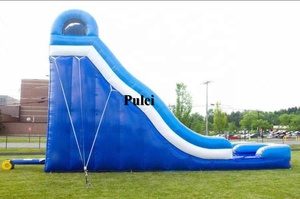 Thác nước màu xanh sân Hồ bơi bơm hơi khô và ướt trượt nước trẻ em và người lớn bouncy lâu đài Thiên Đường nhà máy trực tiếp - Product Image 5