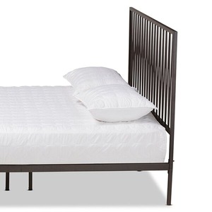 Liquidation du fabricant pour <span class=keywords><strong>lit</strong></span> double design vintage cadre en métal noir style moderne sans bruit pour le rangement de la chambre d'hôtel - Product Image 4