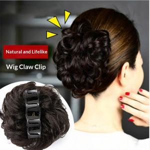 Pince à cheveux pour <span class=keywords><strong>chignon</strong></span> bouclé en soie, pince à cheveux pour femme, pince requin pour <span class=keywords><strong>chignon</strong></span> naturel et volumineux avec fausse perruque intégrée - Product Image 2