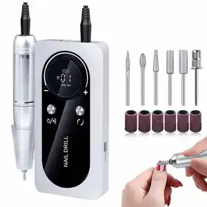 Nouveauté Perceuse à ongles professionnelle rechargeable électrique portable à grande vitesse 45000 tr/min pour le polissage des ongles