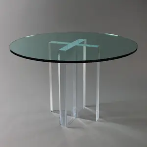 Пользовательские современные круглые акриловые обеденные столы Мебель стеклянная верхняя акриловая мебель стол