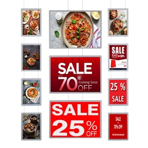 Custom 3 X A3+6 X A4 Window <b>Display</b> Double Sided LED Light Box With <b>Cable</b> Hanging System <b>Display</b> Light Box - Product Image 2