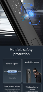 قفل باب ذكي من سبائك الألومنيوم يعمل بالكامل أوتوماتيكيًا مع تقنية التعرف على الوجه ثلاثي الأبعاد وتطبيق Tuya WiFi ومكالمات الفيديو وبطاقة الرمز وبصمة الإصبع وتخزين سحابي - Product Image 6