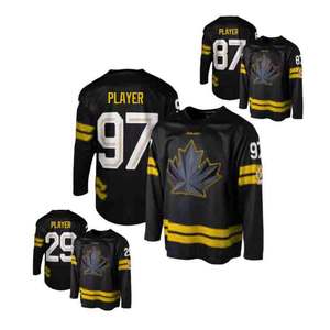 Camiseta de Hockey sobre Hielo Tontons para Hombre, Negra, Blanca y Roja, 97 Connor McDavid, 29 Nathan MacKinnon, 8 Cale Makar, Secado Rápido, Venta al Por Mayor - Product Image 2