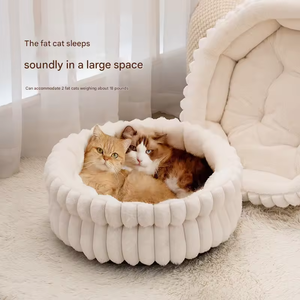 Dickes warmes Katzen bett Nest Soft <span class=keywords><strong>Dog</strong></span> <span class=keywords><strong>Kennel</strong></span> Plüsch Schlaf kissen Anti-Rutsch-Winter polster für kleine mittelgroße Katzen Bequeme Katzen - Product Image 5