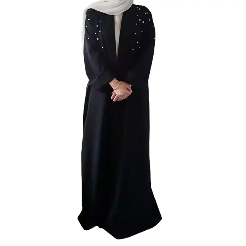 Dubai Hot Sale Preço de Fábrica Vestuário Islâmico Mulheres Muçulmanas Menina Kaftan Caftan Festa Noite Abaya Beading Vestido Longo Adultos 2pcs