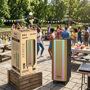 BAX2103 Altoparlante Wireless Portatile ad Alta Potenza con Ruote, Stereo Bass e Luci RGB per Attività all'Aperto, Personalizzabile per Ordini all'Ingrosso - Product Image 2