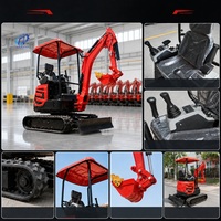 Mini-excavatrice à chenilles de 1,5 tonne, 1 tonne, 2 tonnes, 3,5 tonnes avec accessoires, EPA EURO 5 CE, pour ferme, maison, jardin, livraison gratuite