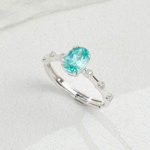 Anillo de plata S925 de alta gama con gema Paraiba - Product Image 1