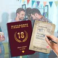 Carte d'invitation personnalisée pour 18 ans, Livre de signatures de passeport pour hommes et femmes, Livre d'or avec jeux, Voyage vers l'année de naissance