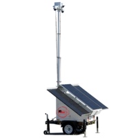 Remolque de Seguridad Solar Portátil con CCTV, Tres Paneles Solares de 400W, Baterías de 400Ah para Áreas Remotas, Sin Necesidad de Energía Externa