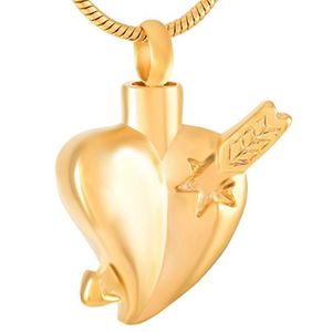 Acier inoxydable flèche de Cupidon visant <span class=keywords><strong>coeur</strong></span> pendentif personnalisé collier cendres souvenir mémorial médaillon animal urne bijoux urnes crémation - Product Image 5