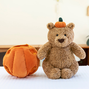 <strong>Teddy</strong> Bear Plush Doll Barcelona <strong>Pumpkin</strong> <strong>Teddy</strong> Bear Stuffed Animal Birthday Gifts Bed Pillows Bedtime Toys Toy for Kids Gifts - Product Image 2