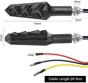 OPPLIGHT Fishbone Indicador de agua corriente secuencial en forma de <span class=keywords><strong>Y</strong></span> Moto Lámpara LED Indicadores de motocicleta Luces de señal de giro LED que fluyen - Product Image 3