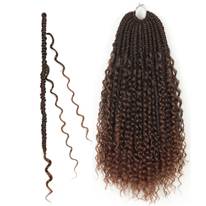 Extensiones de cabello sintético Goddess Locs de 18 pulgadas Crochet Hair Bomb Twist con estilo rizado teñido Faux Locs - Product Image 3
