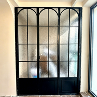 Portes françaises pliantes en aluminium sur mesure, double vitrage trempé, porte coulissante accordéon pour hôtel, villa, cloison intérieure