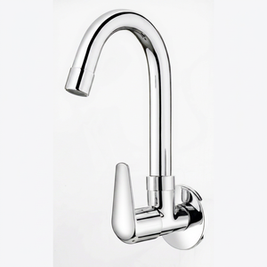 Grifo de Cocina Elegante Cromado de Latón Montado en Pared, Grifo de Agua para Fregadero con Flujo Suave, Uso de Fontanería de Alta Resistencia - Product Image 1