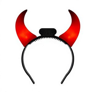 Halloween Devil Accessories Flashing Red LED Horns <b>Headband</b> for Trick or Treat Night Parade Haunted House Theme Party - Product Image 1