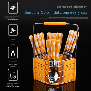 Набор столовых приборов из нержавеющей стали с пластиковой ручкой - Product Image 2