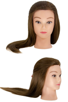 Tête de mannequin d'entraînement professionnelle pour coiffeur en salon, cheveux humains véritables