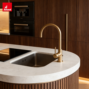 Allandgroup - Gabinetes de Cocina Contemporáneos de Madera Natural con Listones, Fabricados en Madera de Nogal Americano, con un Mueble de Cocina <span class=keywords><strong>Muy</strong></span> Alto - Product Image 2