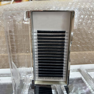 Extensions de cils en marque privée, fibres PBT coréennes, volume mat, noir foncé, plateau de cils, cils individuels en cachemire, extensions de cils - Product Image 1