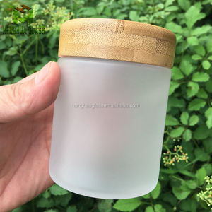 Pot de stockage en verre vitaminé à large bouche de 8oz Bouteilles de capsules de pilules Pot de conteneur d'herbes de 240ml avec bouchon de couvercle en bois de bambou à l'épreuve des enfants - Product Image 4