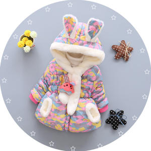 Vêtements pour bébés, manteau en fourrure d'hiver pour filles, manteau en fourrure de lapin pour enfants, fabriqué en Chine - Product Image 1