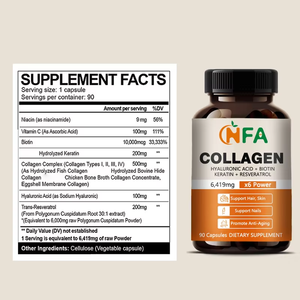 Cápsulas de colágeno personalizadas de fábrica 6419mg con ácido hialurónico + suplemento de biotina para articulaciones de uñas de cabello saludables - Product Image 6